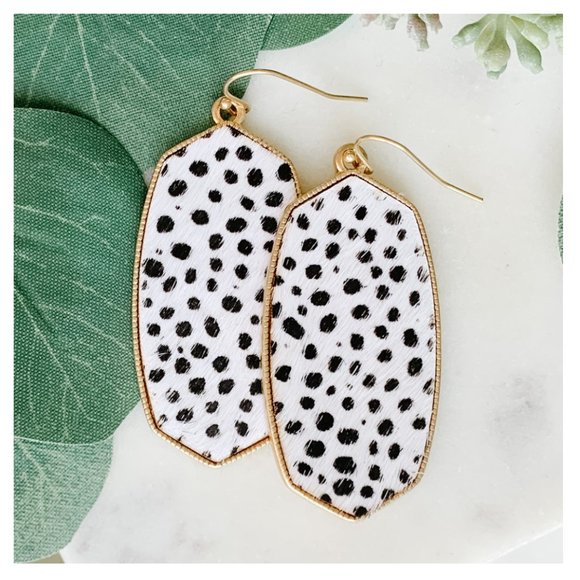 Cow Print Earring - Picture 1 of 3